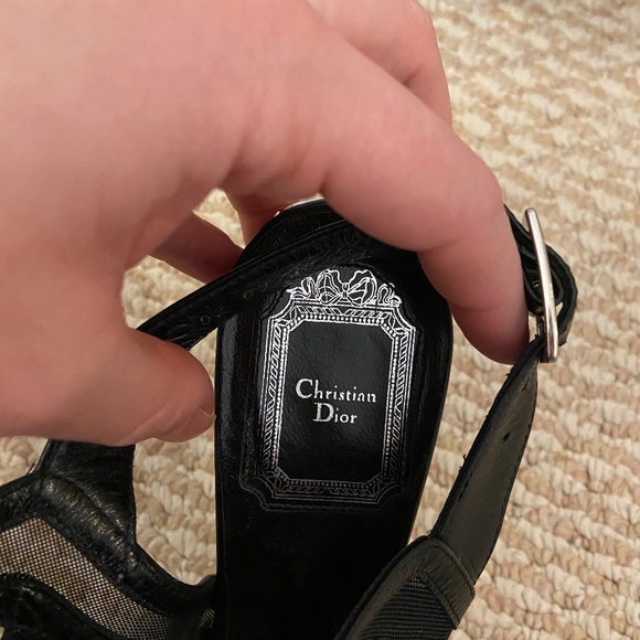 DIOR Black Mesh Sandals Sz.39 - Picture 4 of 7